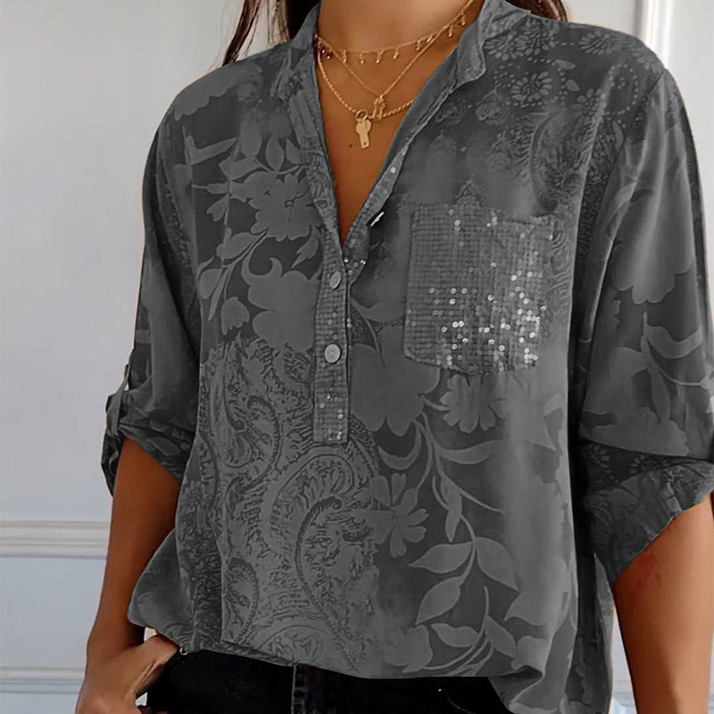 Maria | Thalina – Dekorerad Blus med Ficka