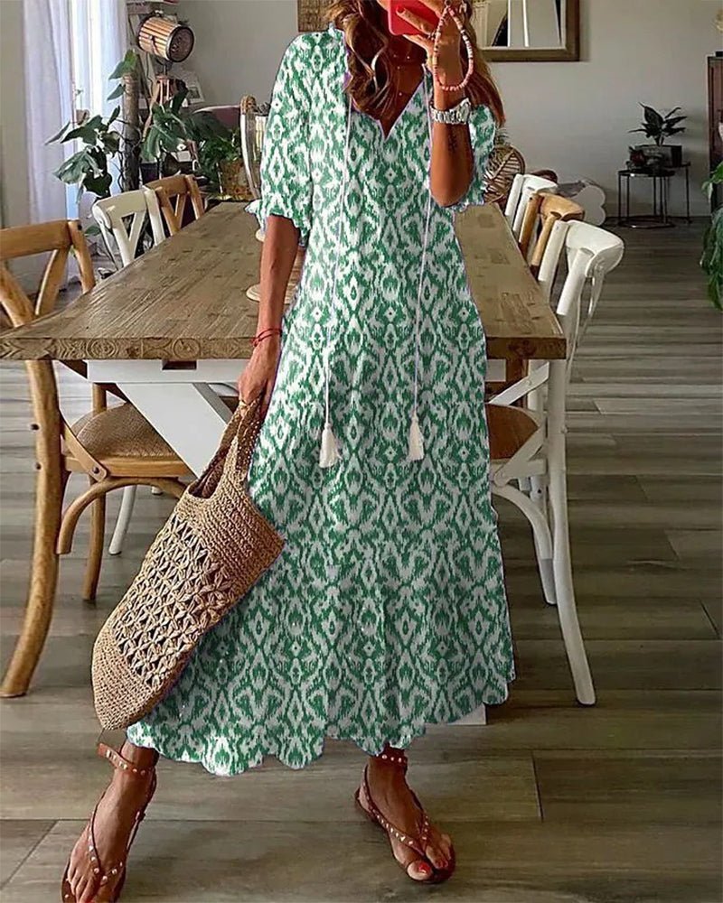 Sofia | Lätt Boho Klänning med Smickrande Passform