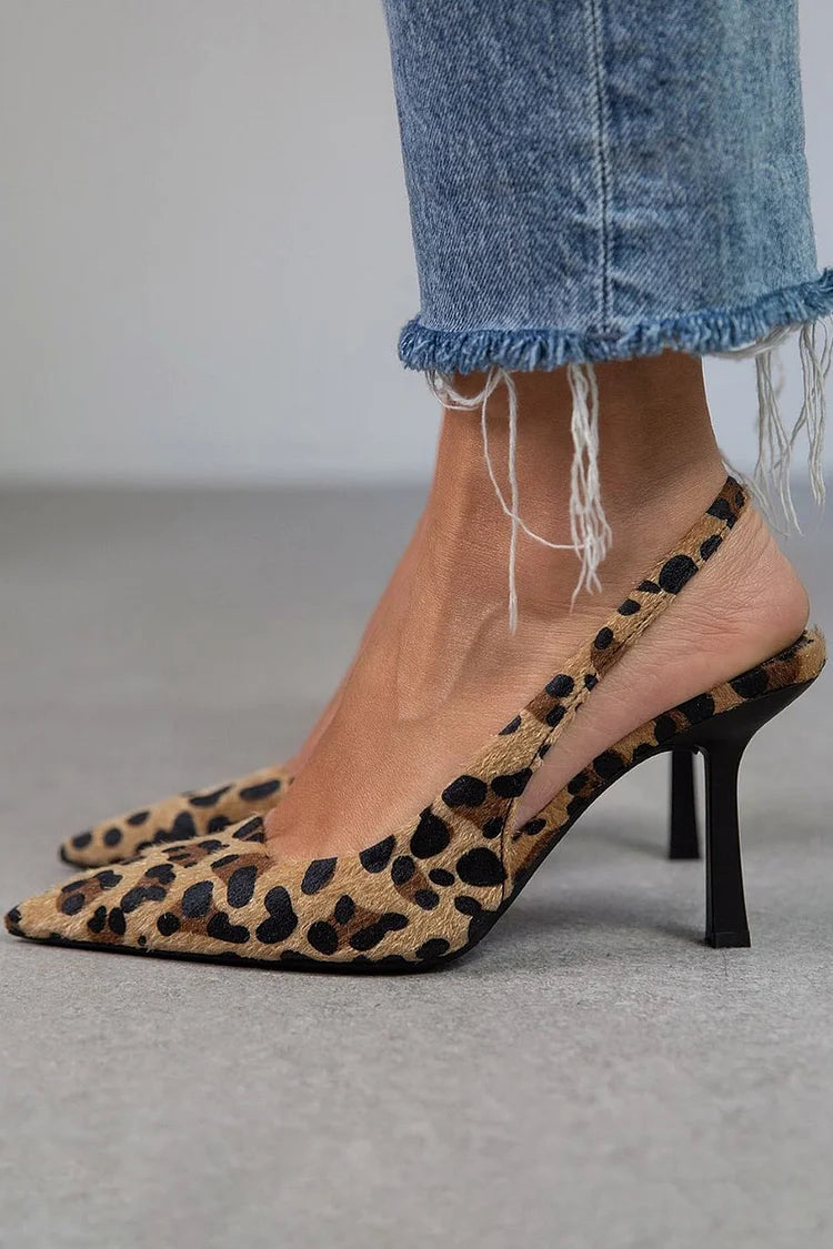 Solvig | Leopard Slingback Klackar