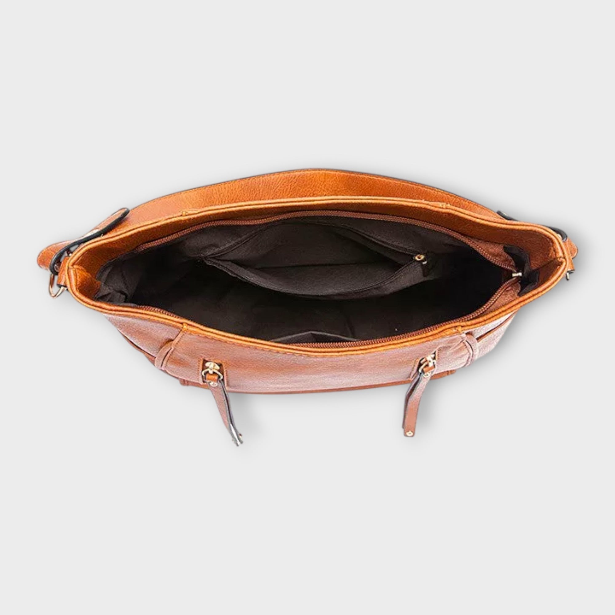 Sara | Vintage-inspirerad Elegant Handväska i Svart Läder