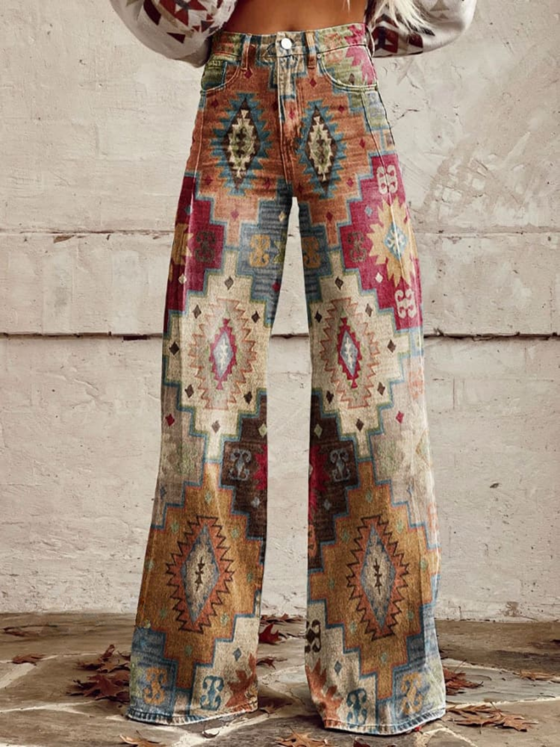 Lena | - Vintage-inspirerade byxor i svart, klassisk passform, bomullsbland