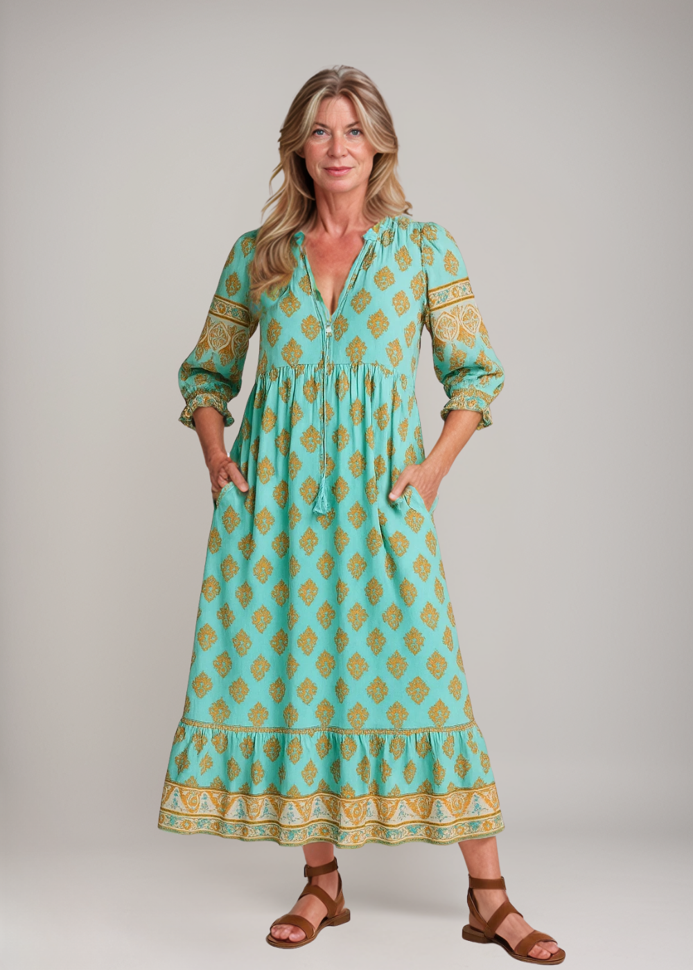 Saga | Färggklad Boho Klänning