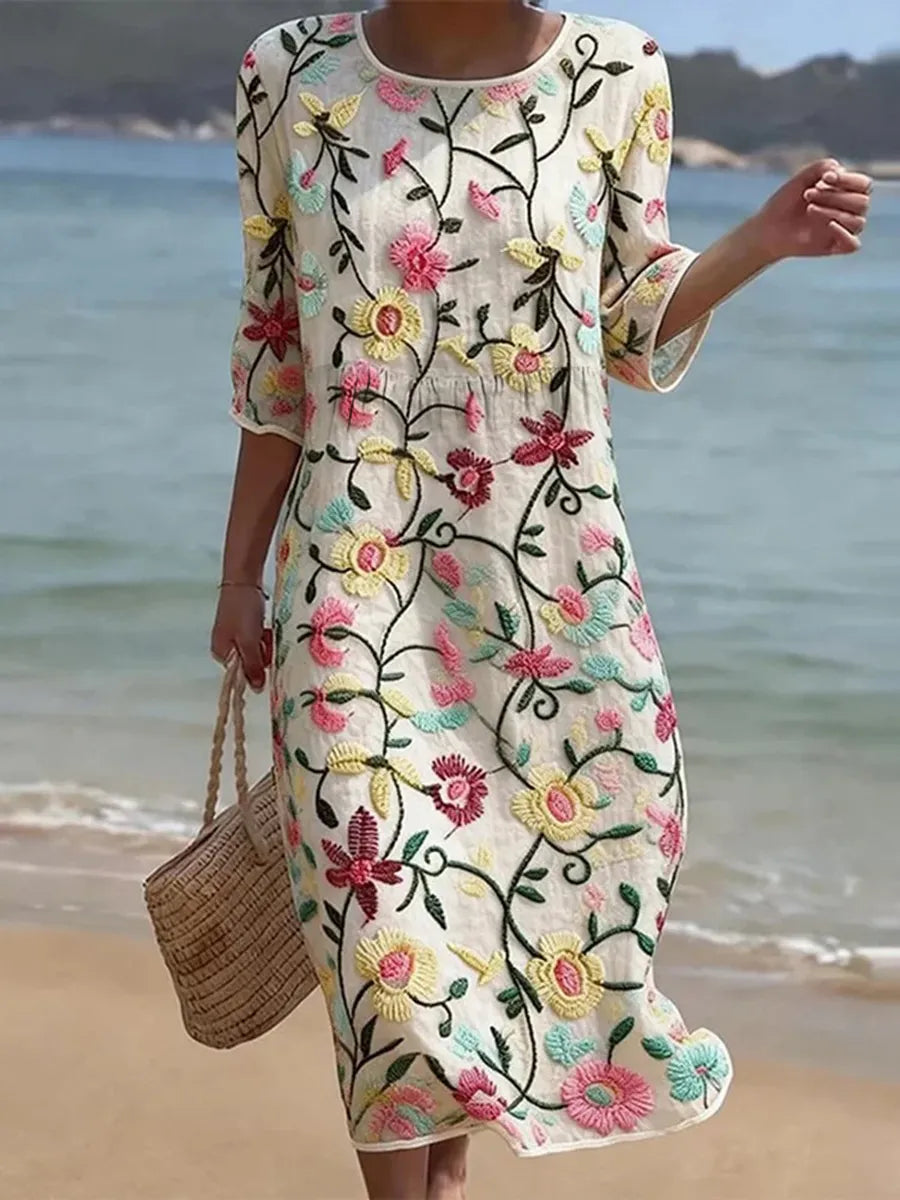 Karin | Klänning Med Blommönster