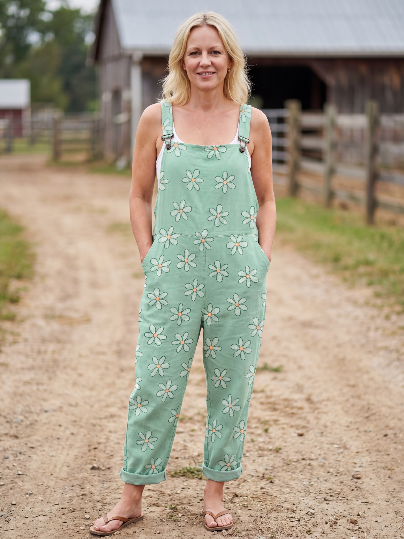Eva | Blommig jumpsuit med avslappnad passform och vida ben