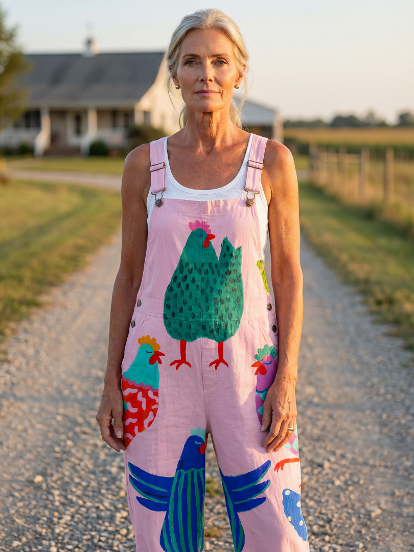 Anna | Jumpsuit med hönamotiv i helfigur