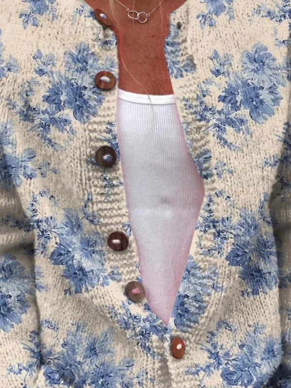 Sara | Damens Vintage Stickad Kofta