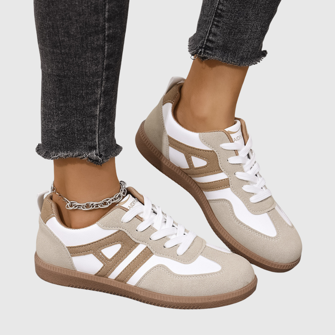 Elsa | ortopediska sneakers i vit canvas med stödjande sula