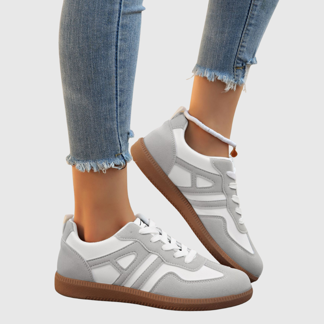 Elsa | ortopediska sneakers i vit canvas med stödjande sula