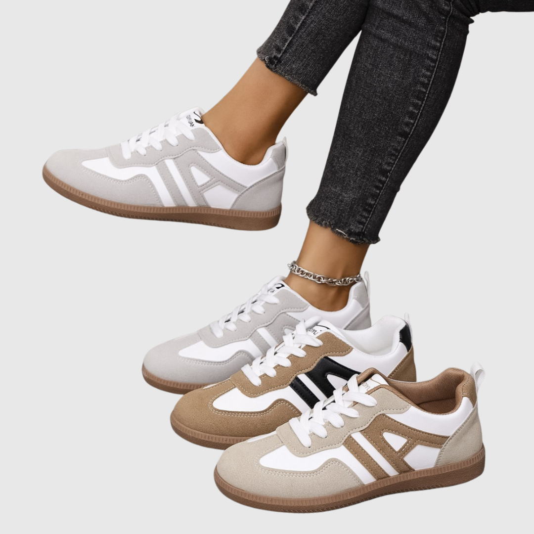 Elsa | ortopediska sneakers i vit canvas med stödjande sula