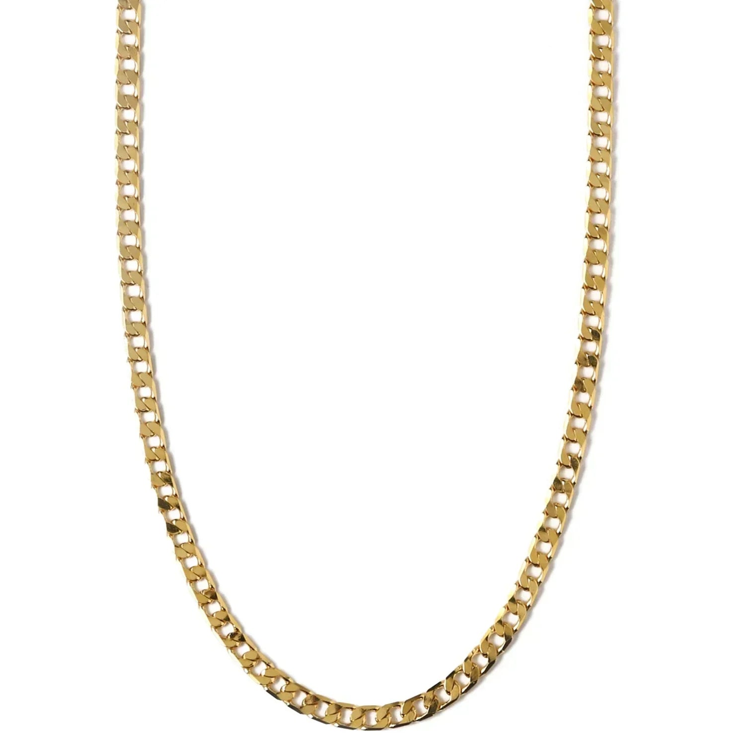 Hilda | Vintage Flat Link Gold Curb Chain Necklace