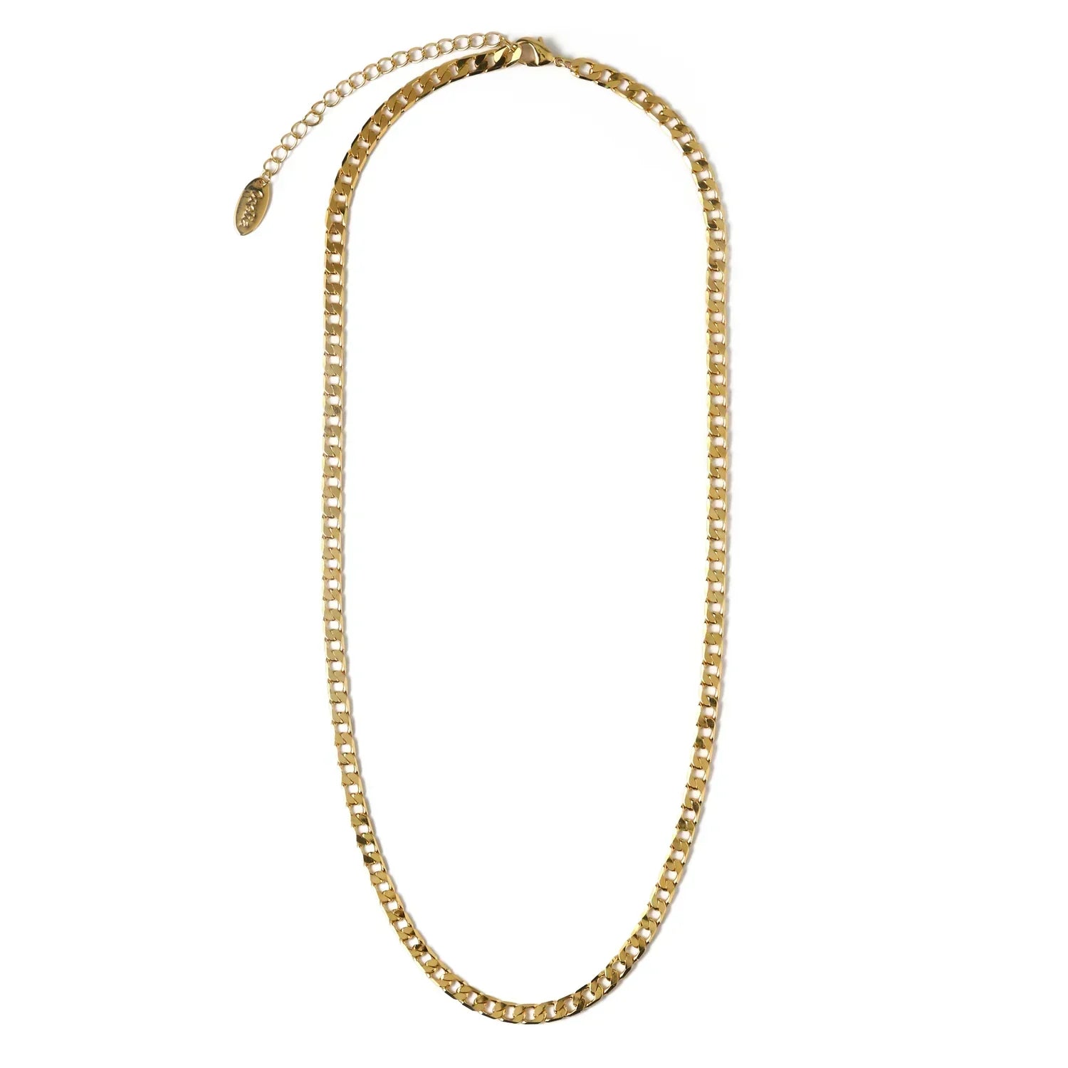 Hilda | Vintage Flat Link Gold Curb Chain Necklace