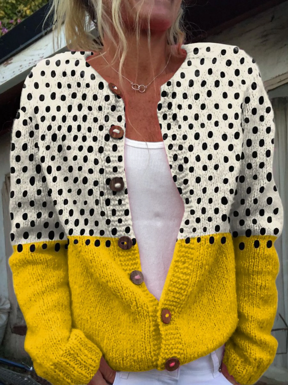 Frida | Kvinnors Vintage Stickad Kofta