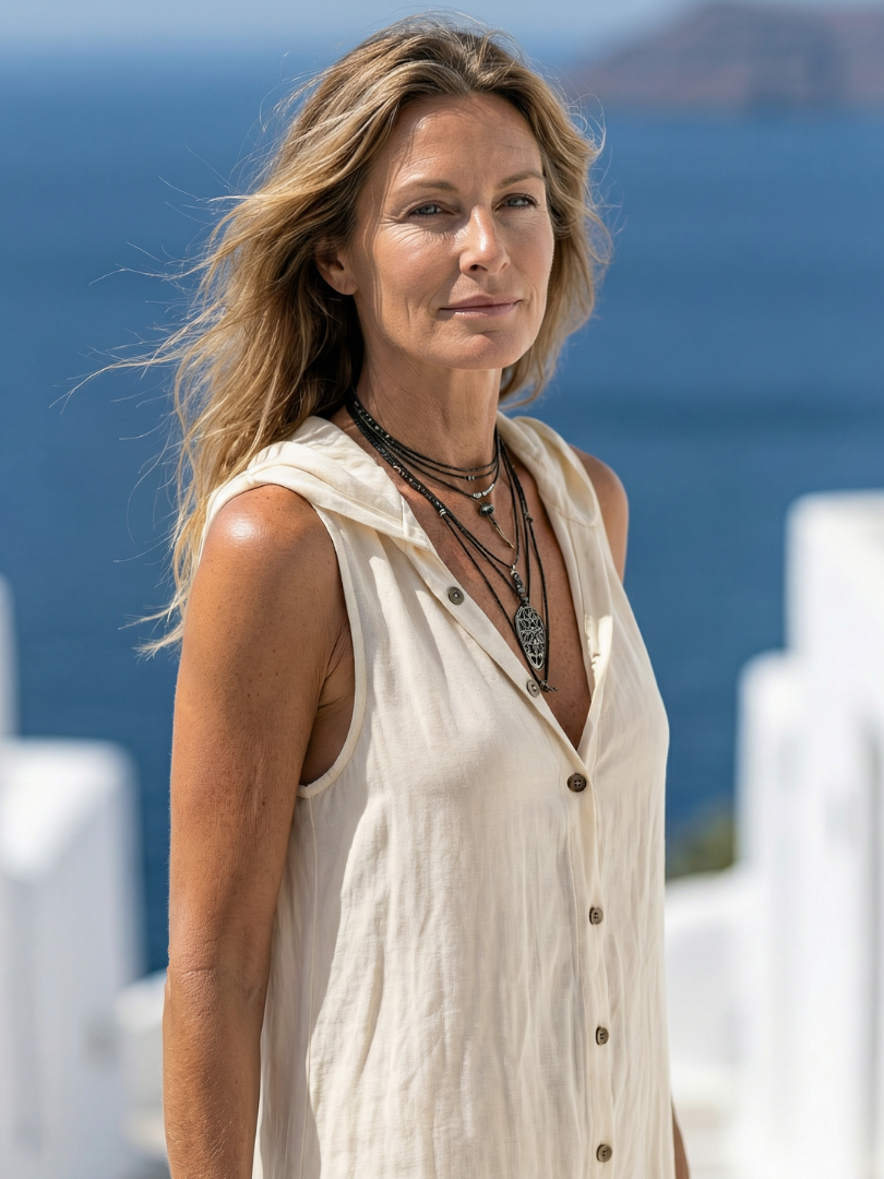 Frida | Sleeveless Button Front Hooded Maxi Dress