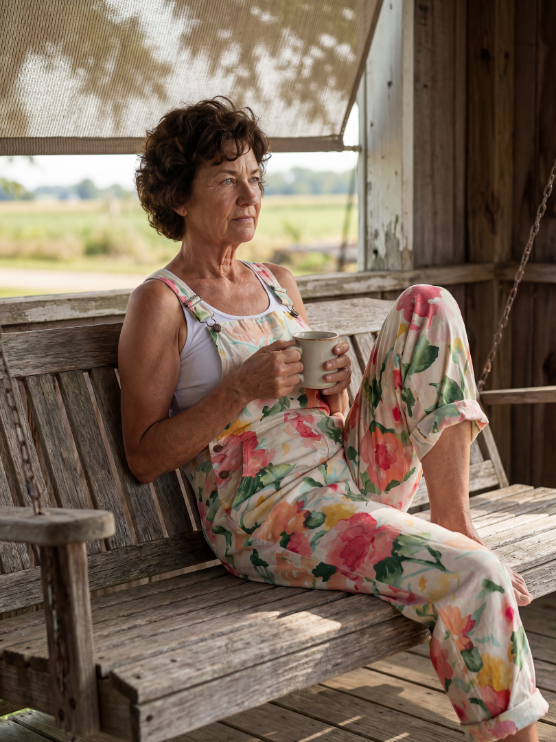 Lovisa | Blommig hellängs jumpsuit i mjuk bomull, klassisk design