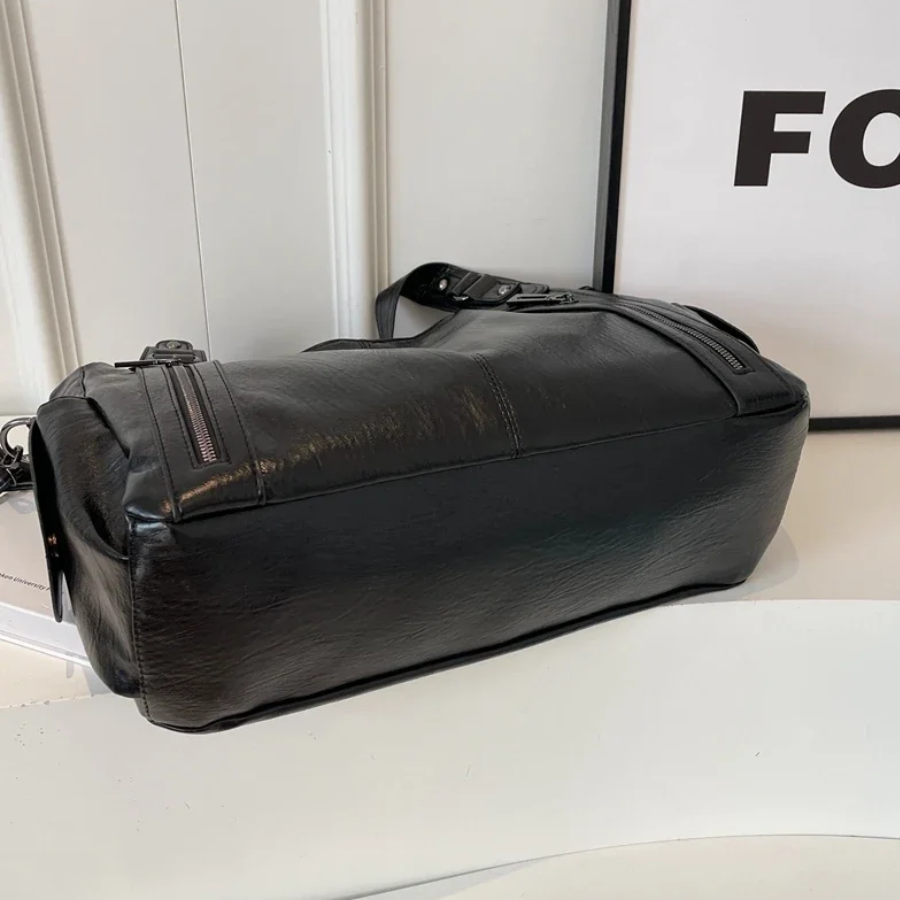Johanna | Dubbel Dragkedja Stor Kapacitet Axelväska