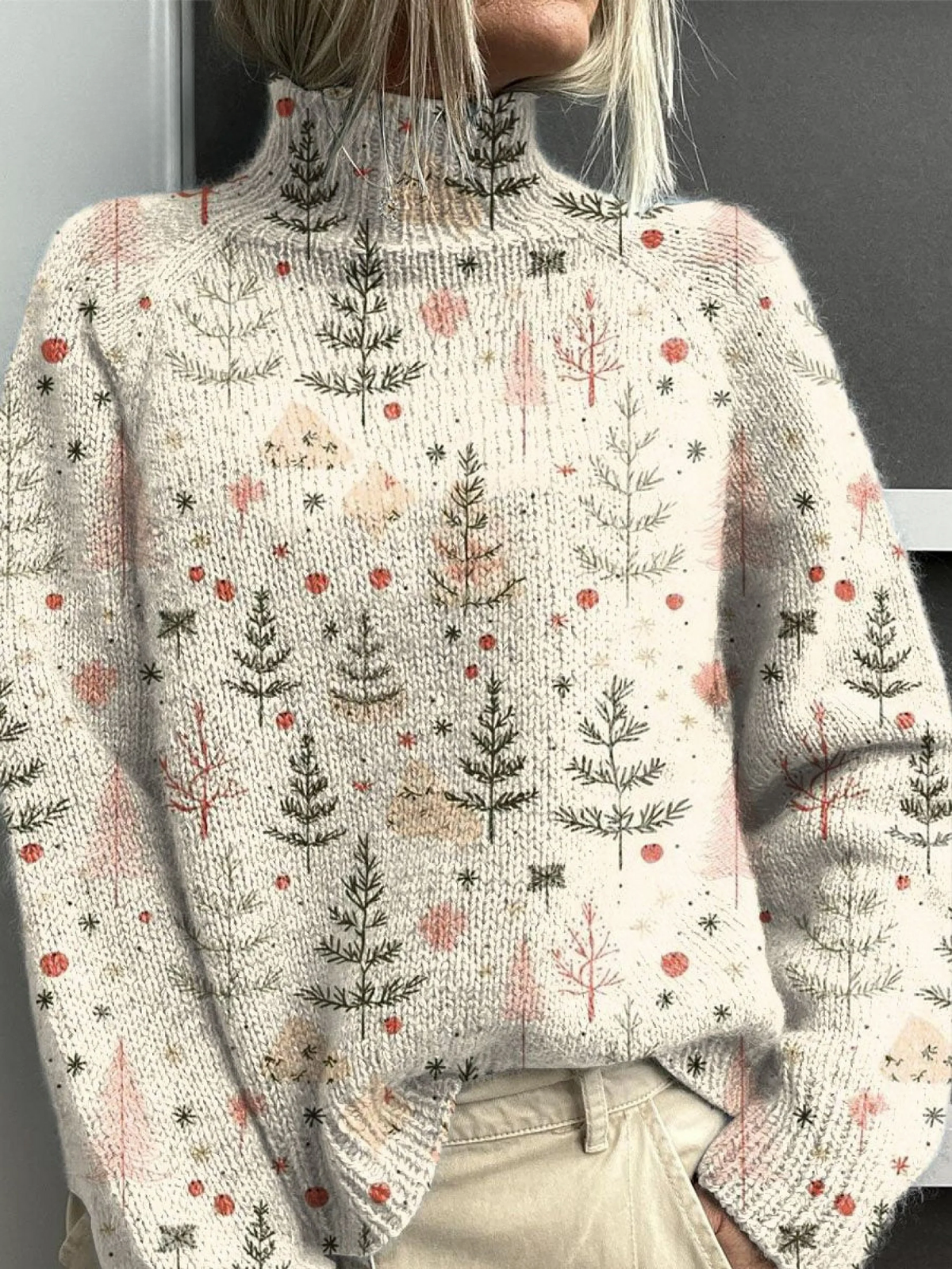 Ida | Julhalsad Tröja i Marinblå