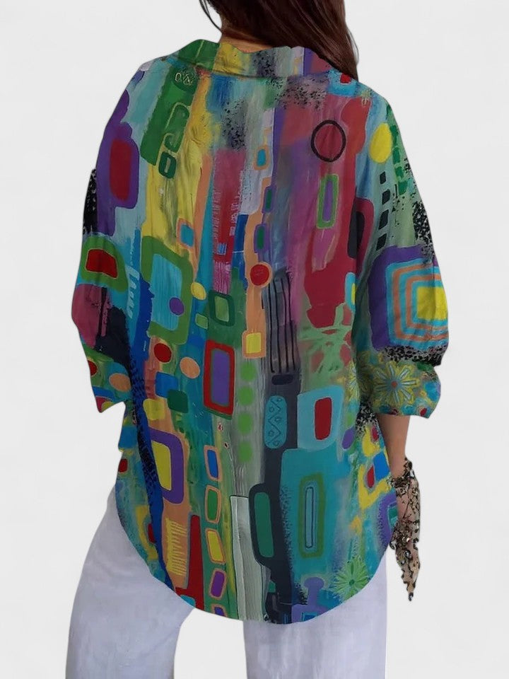 Tyra | Geometriskt Mönster Blus