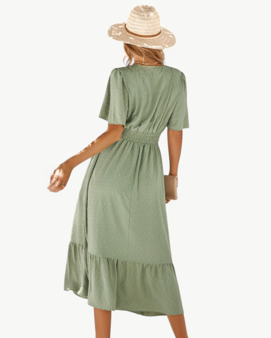 Hilda | ELEGANT FLÖDANDE SOMMAR V-HALS KLÄNNING