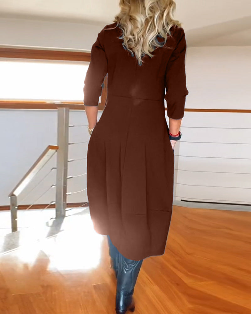 Kristina | Elegant Midi Klänning i Svart