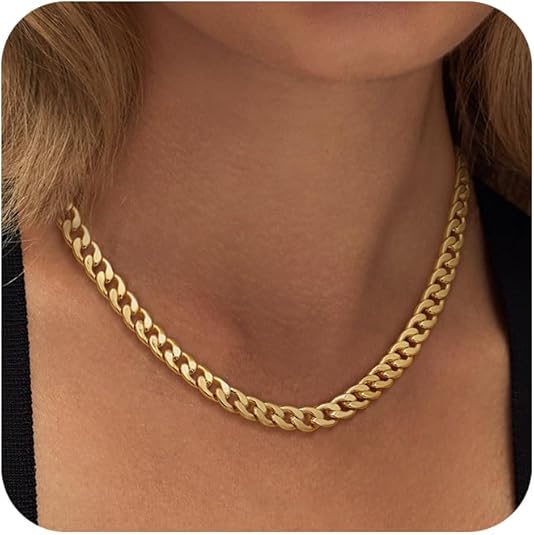 Sofistikerad Chunky Guld Cuban Länk Halsband