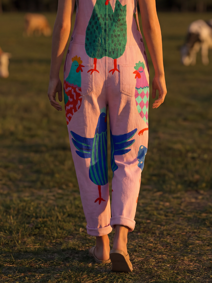 Anna | Jumpsuit med hönamotiv i helfigur
