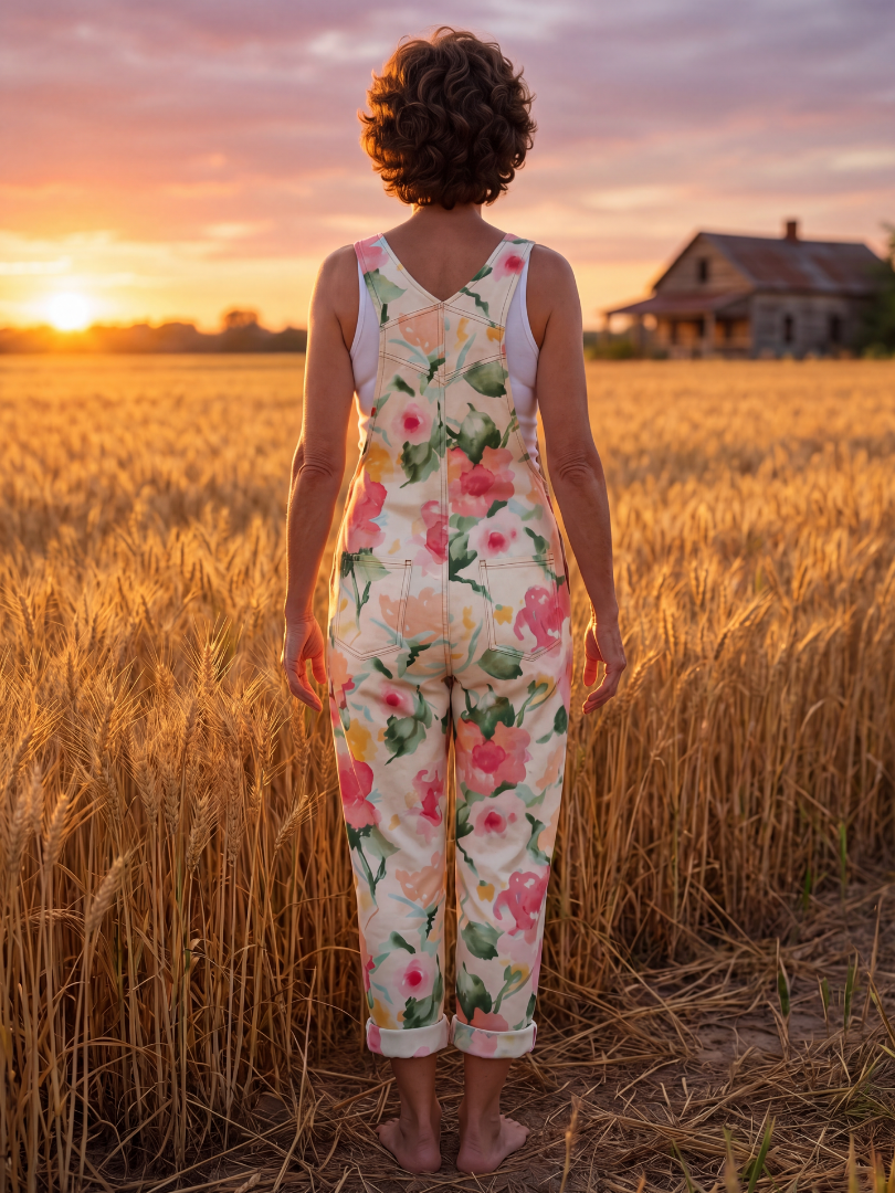 Lovisa | Blommig hellängs jumpsuit i mjuk bomull, klassisk design