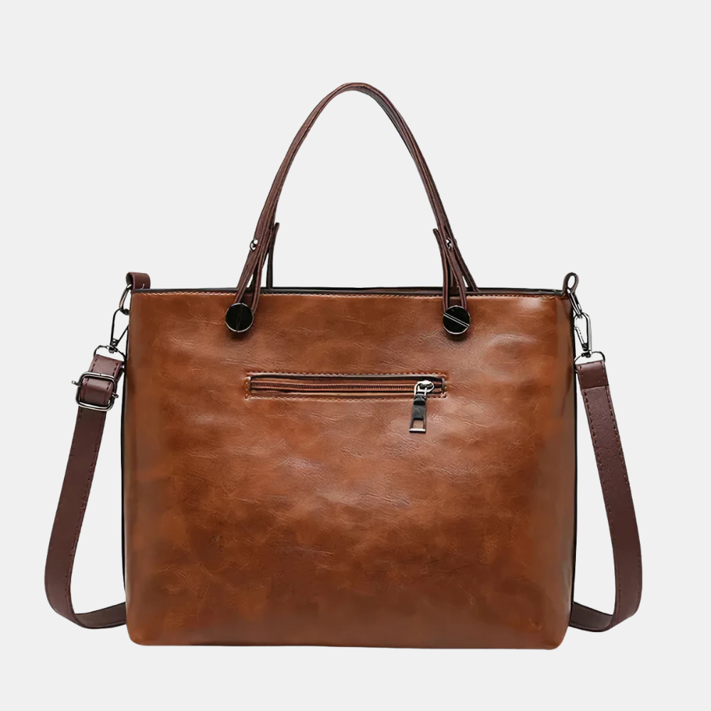 Lena | Vintage läder crossbody väska i svart