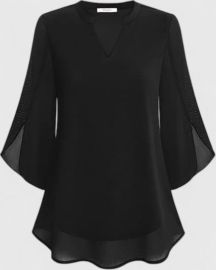 Ingrid | A-linje blus i klassisk snitt, vit bomull