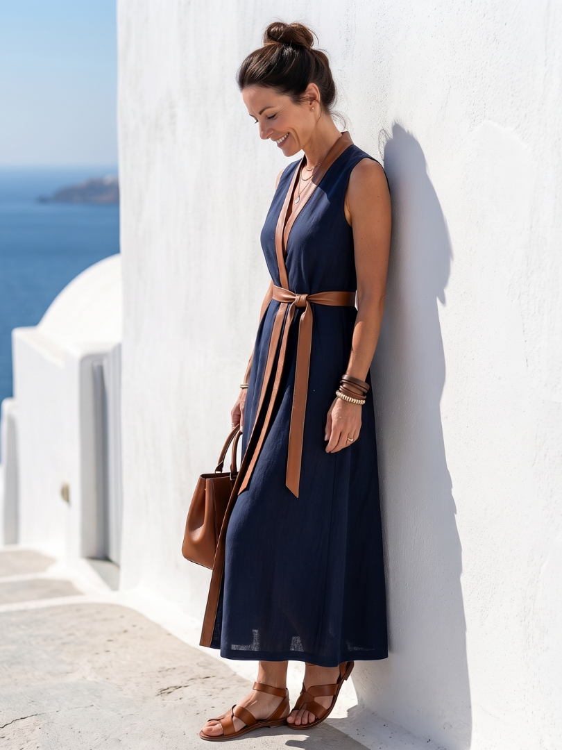 Agnes | Contrast Line Midi Dress