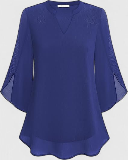 Ingrid | A-linje blus i klassisk snitt, vit bomull