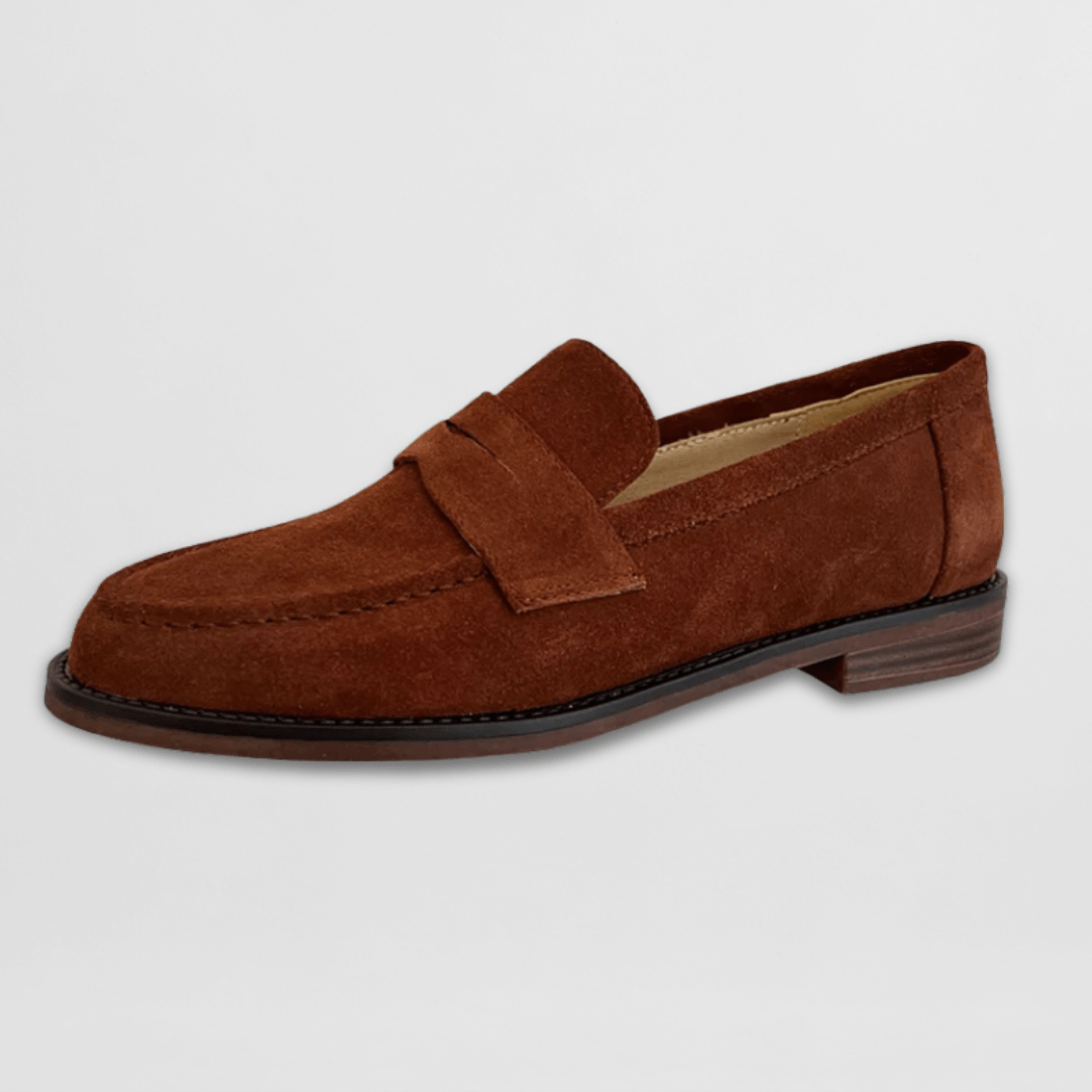 Emma | Klassiska Vintage Loafers i Svart Läder