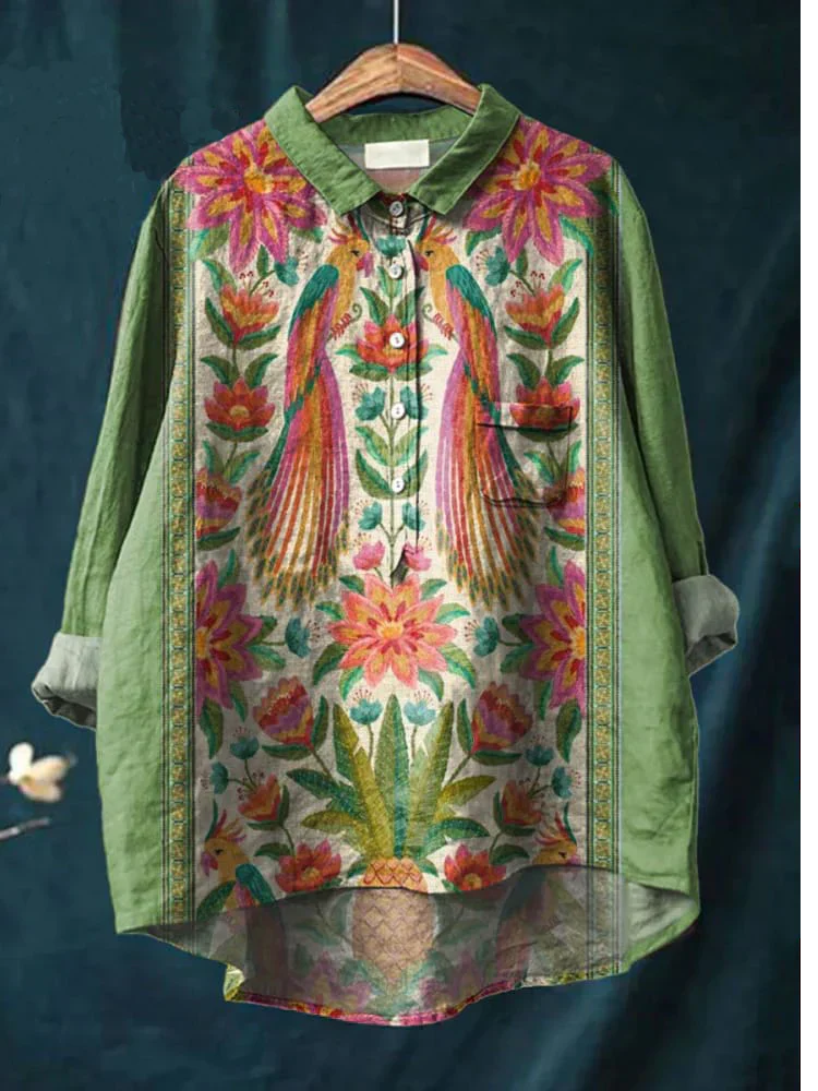Emma | Oversized T-shirt i bomull, vit, hippie-inspirerad design