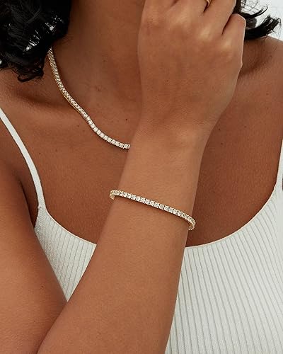 Elegant Klassisk Guld Tennisarmband