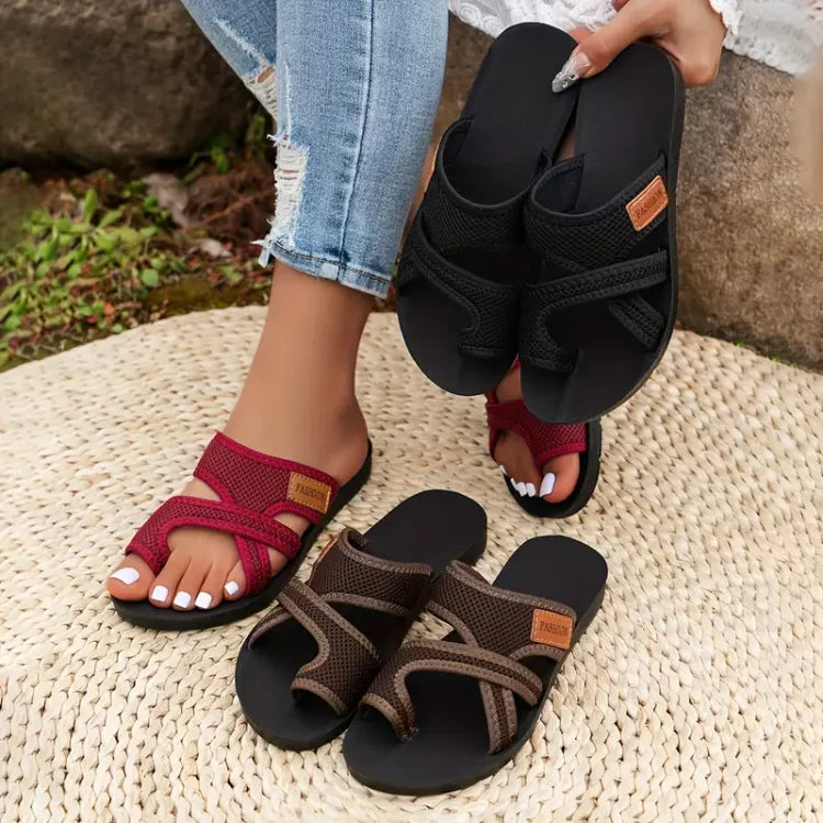 Elsa | Bekväma sandaler i beige läder, klassisk snitt