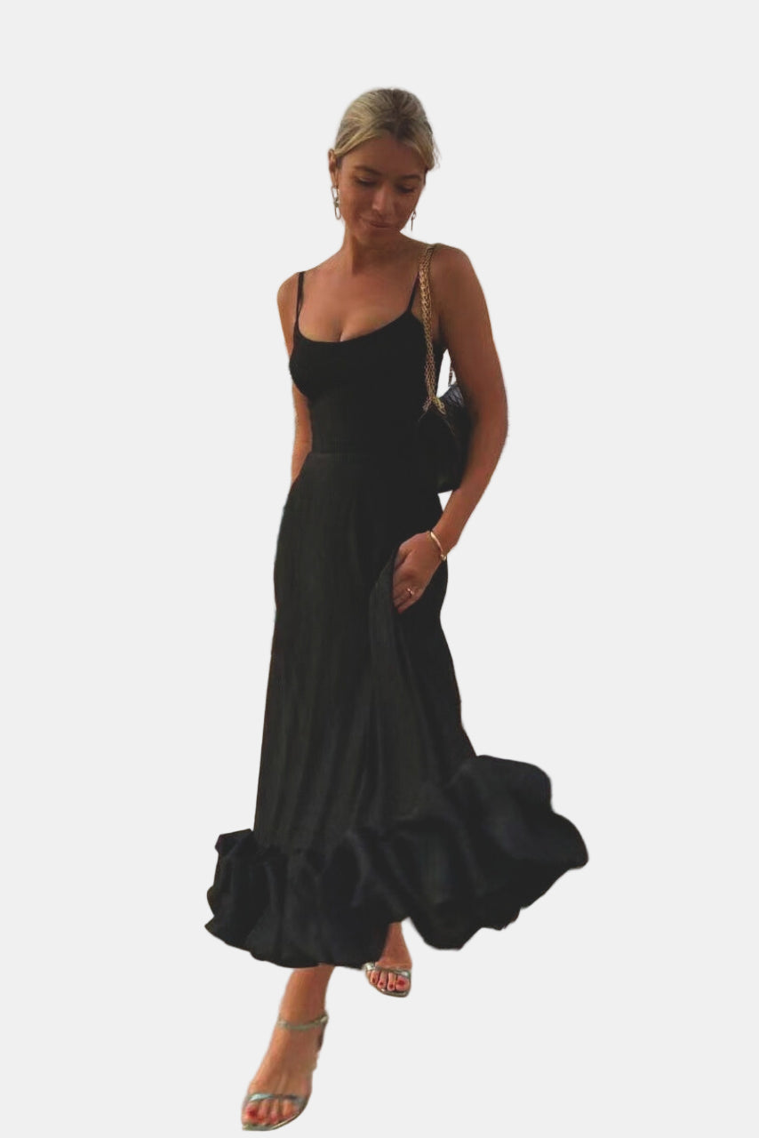 Ulrika | Elegant Flödande Klänning i Svart