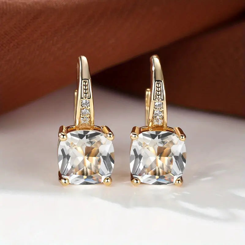 Eva | guldörhängen med sten och hoopdesign