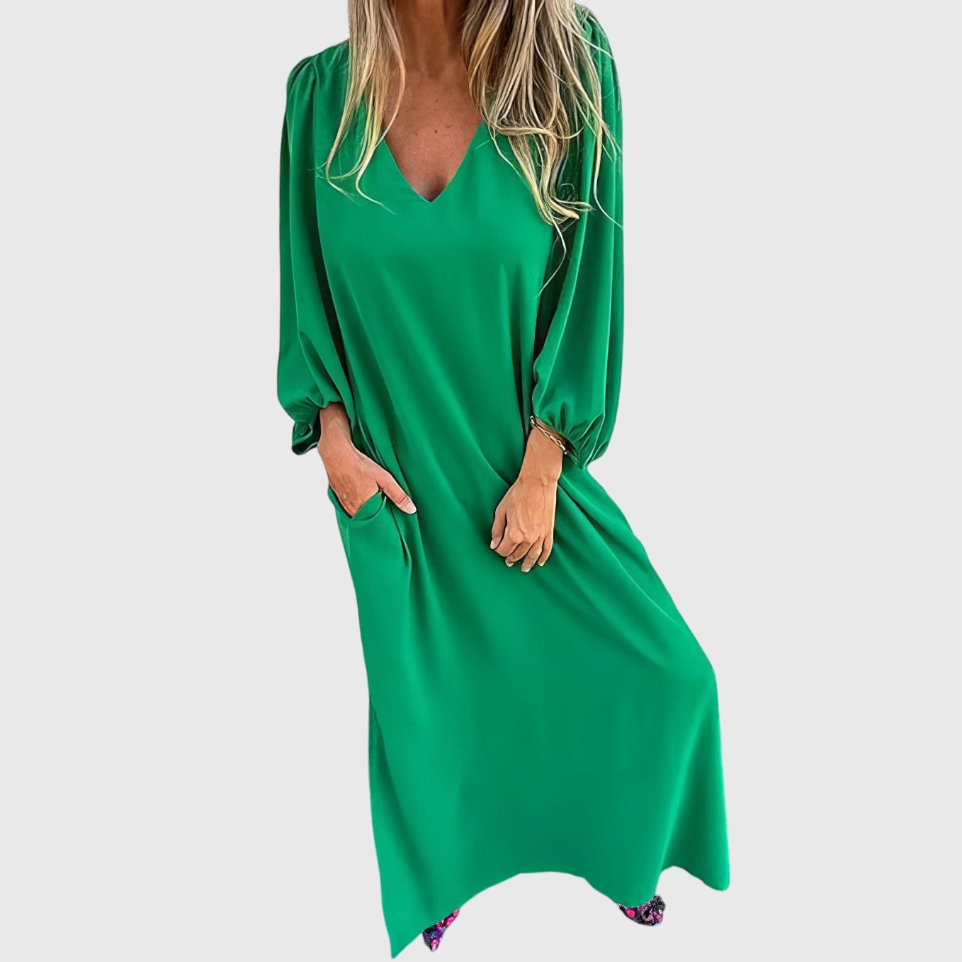 Wilma | Lång Boho-klänning med fickor