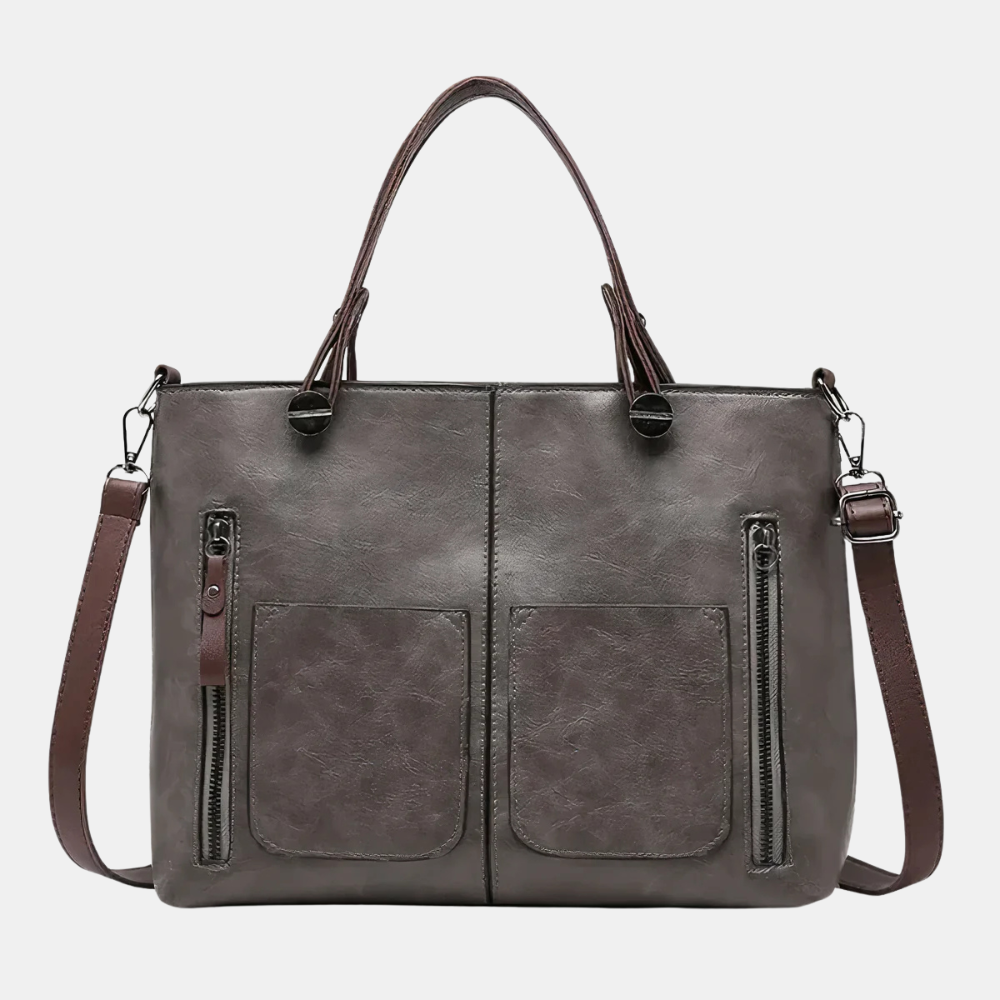 Lena | Vintage läder crossbody väska i svart