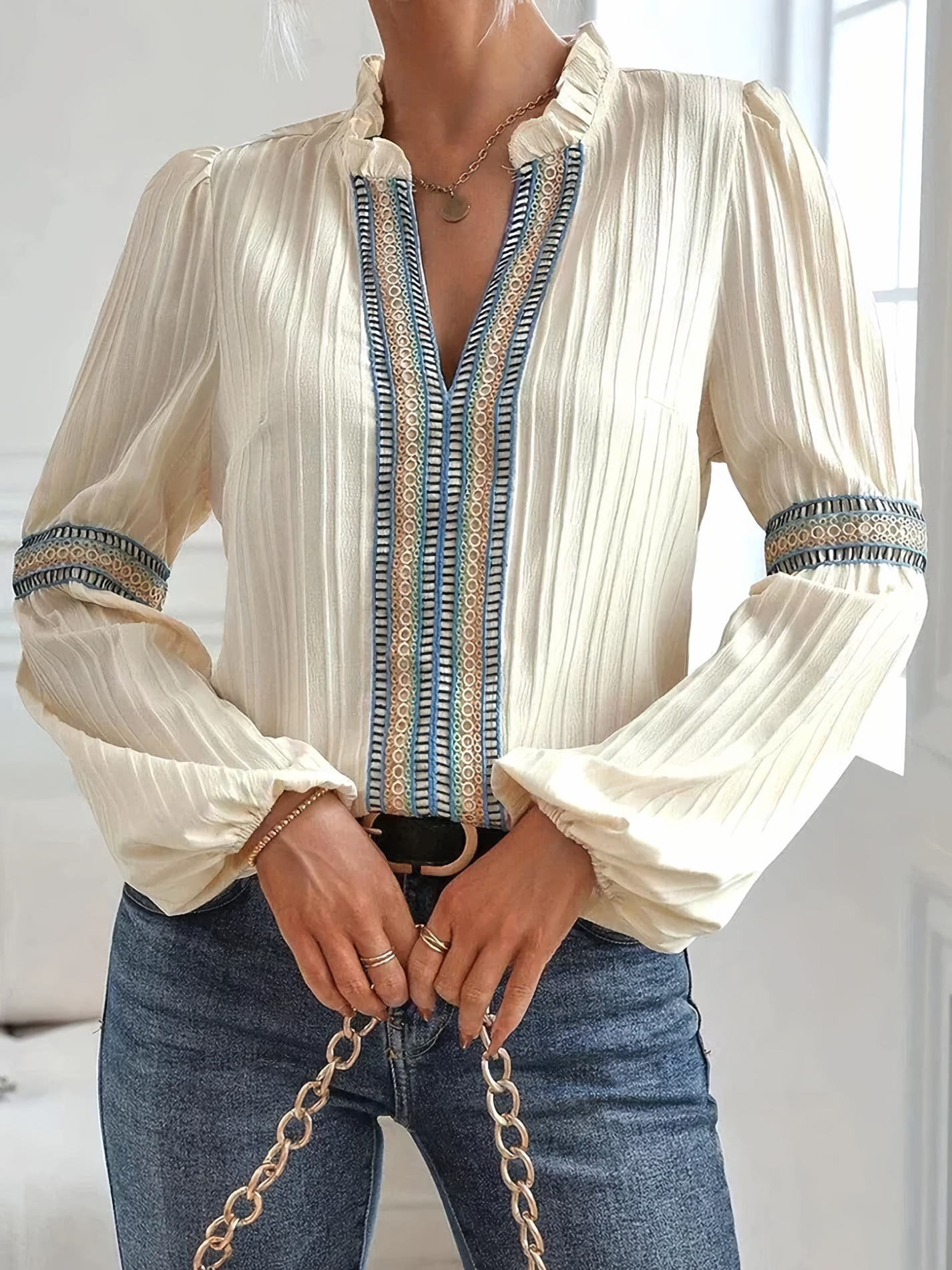 Ida | Renata – Elegant V-ringad Blus