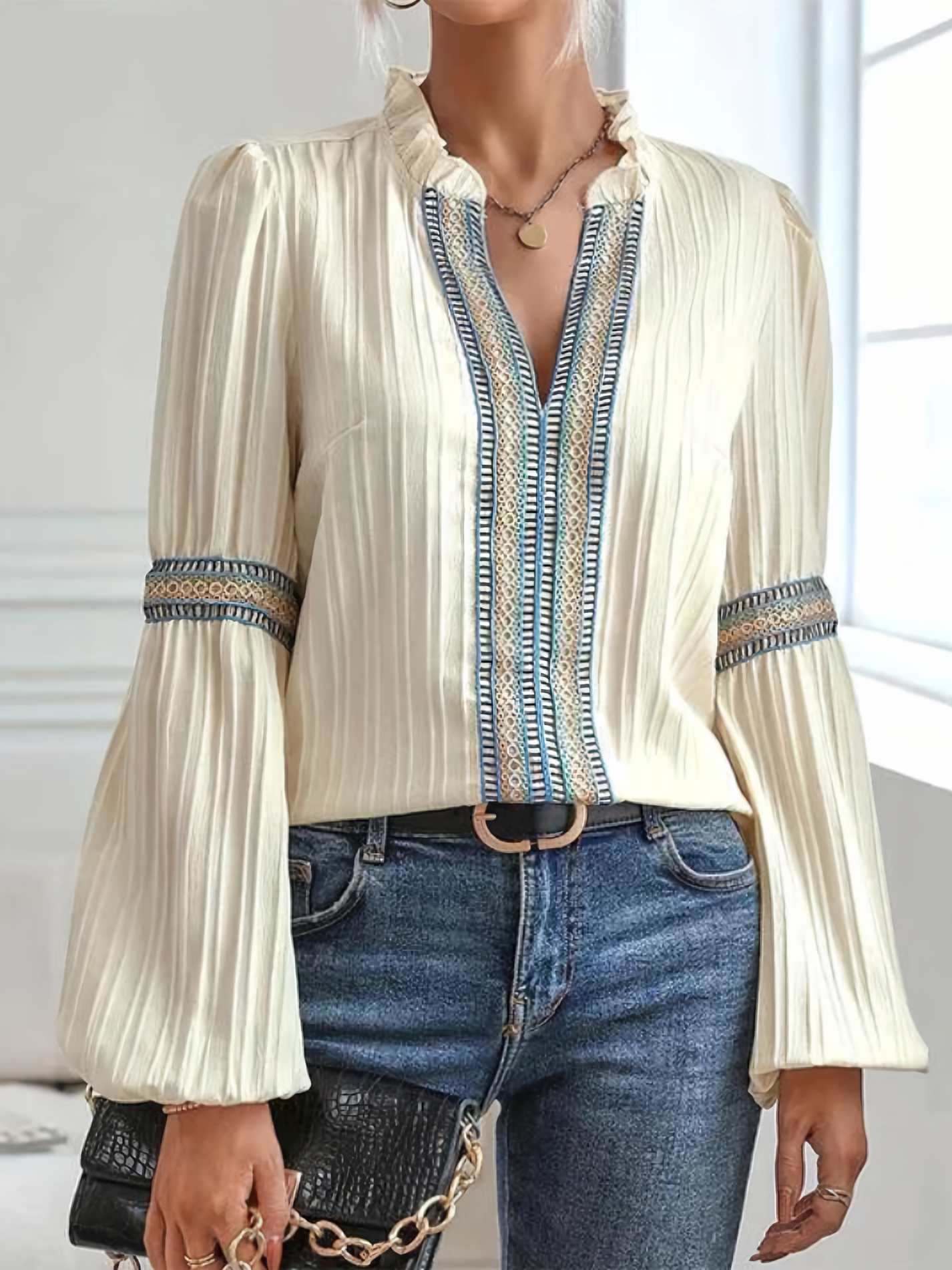 Ida | Renata – Elegant V-ringad Blus
