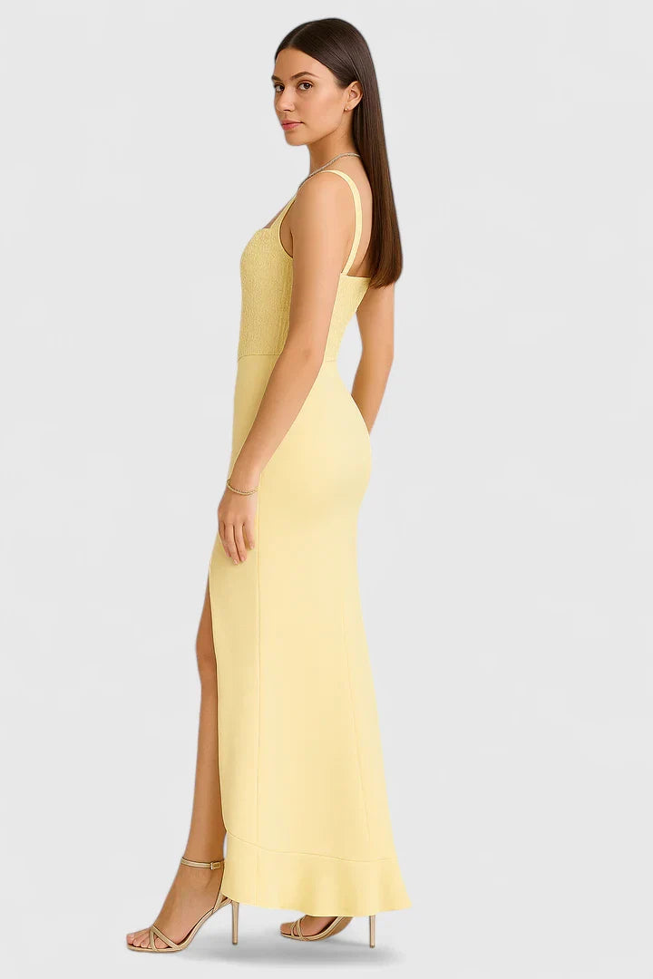 Wilma | Elegant Midi-klänning i Svart med V-ringning