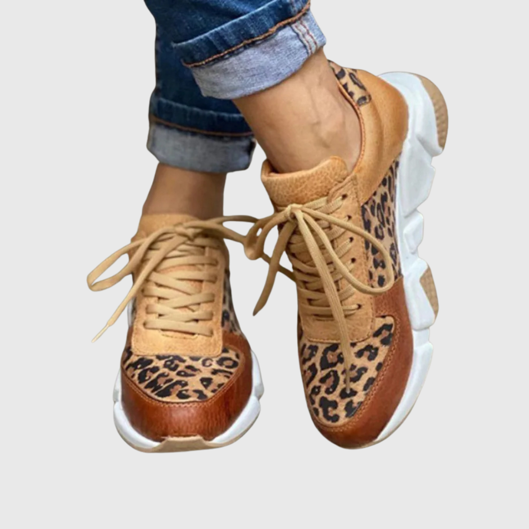 Maja | leopardmönstrade sneakers i textil