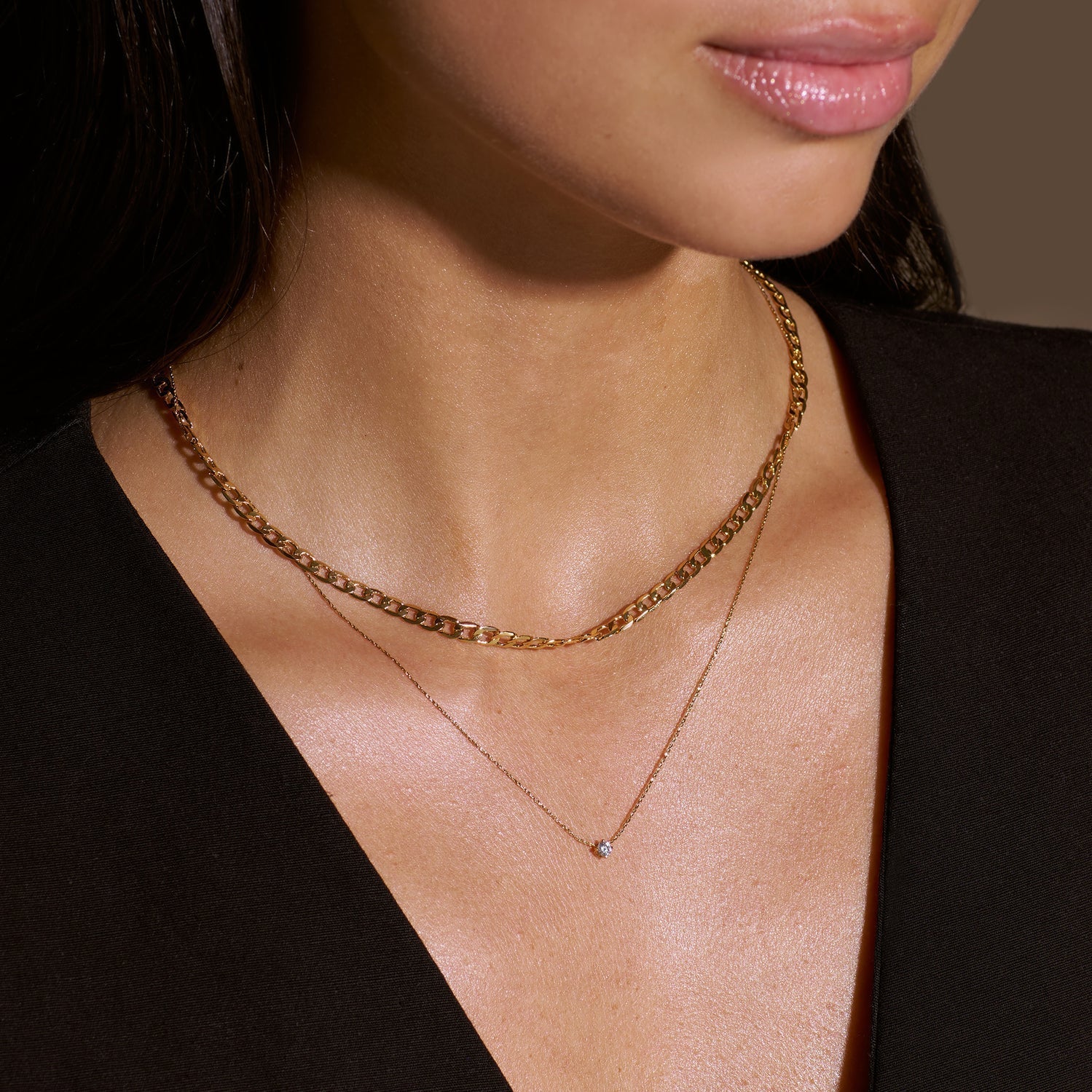 Hilda | Vintage Flat Link Gold Curb Chain Necklace