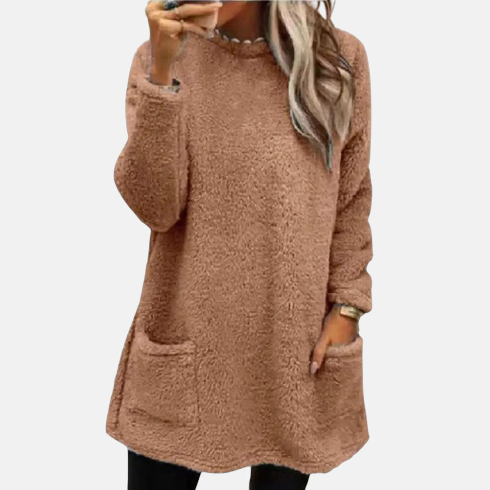 Lisa | Mellangärdig Pullover i Neutralt Melange