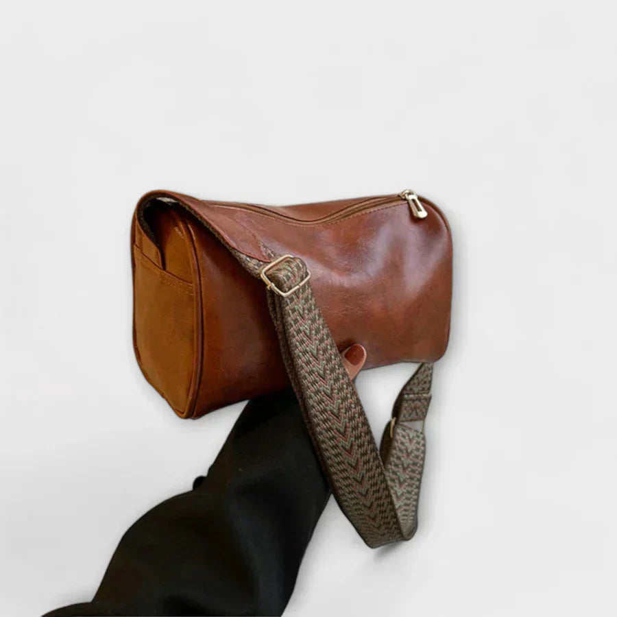 Emma | Vintage Crossbody Bag i Svart Läder