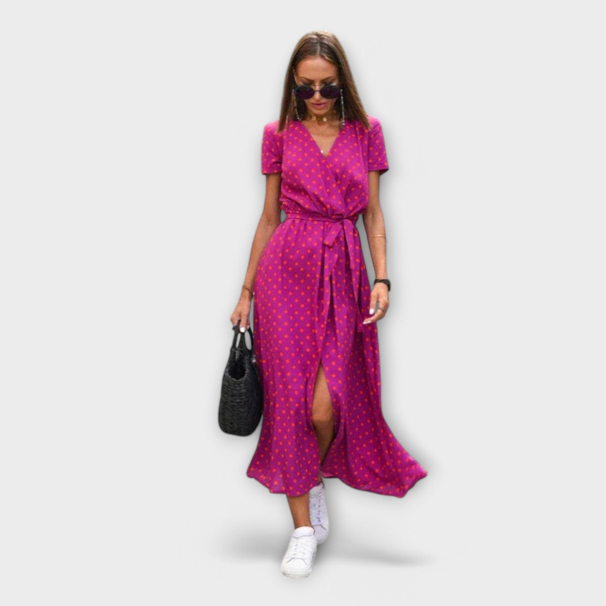Maria | A-snittad klänning i svart bomull, knälängd