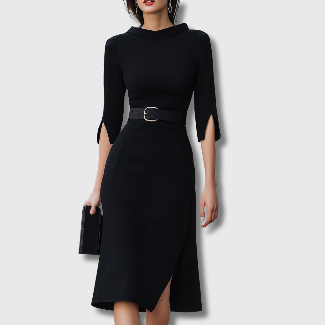 Karin | Svart Midi Klänning