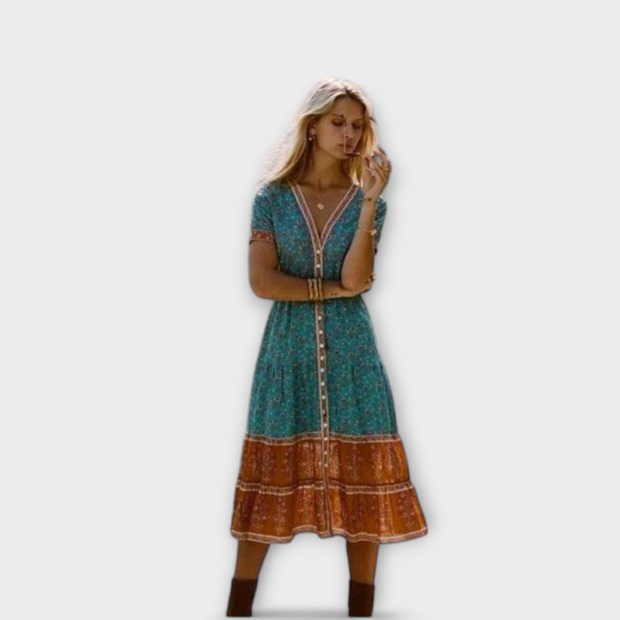 Märta | Boho Midi Klänning