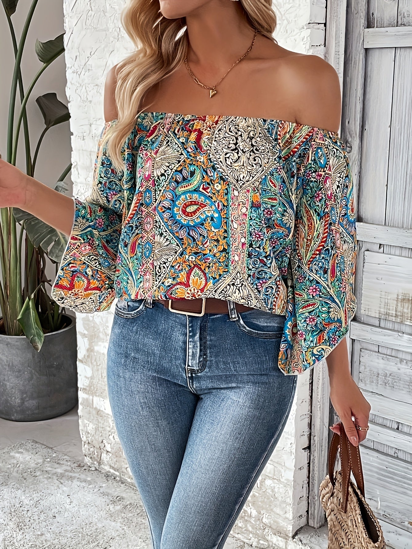 Sara | Axellös Blus I Bohemisk Stil