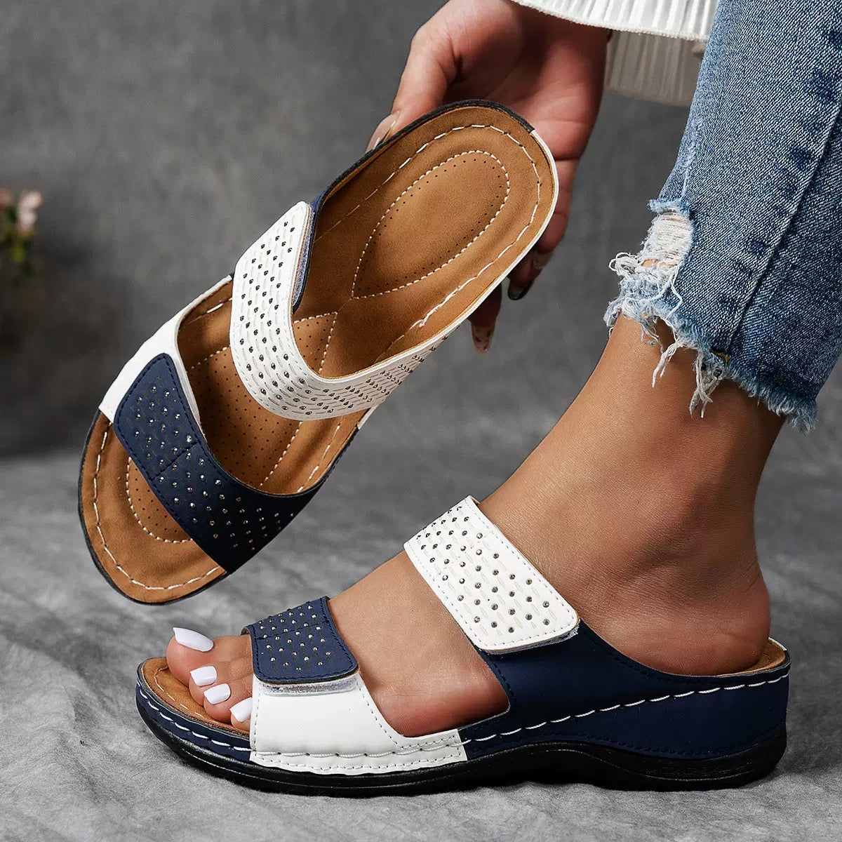 Eva | Ergonomiska sandaler i svart läder